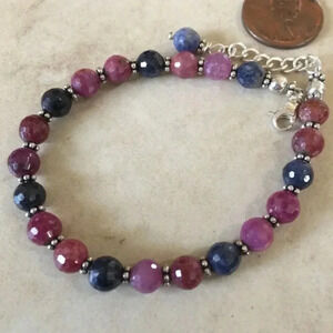 Ruby and Sapphire Bracelet,Natural Ruby and Sapphire,Unisex Bracelet
